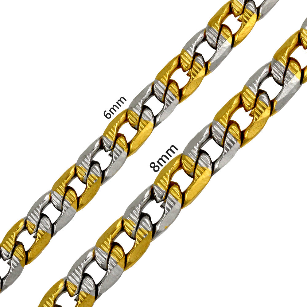 Stylish 6mm & 8mm &10mm mixed color & gold & steel color inside horizontal long necklace DIY matching chain asonjewelry
