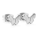 6.7*5.7mm Butterfly regular pin earrings steel color/golden color