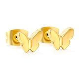 6.7*5.7mm Butterfly regular pin earrings steel color/golden color
