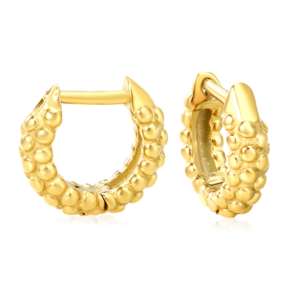 3.8*11.7mm round bumpy earrings gold color