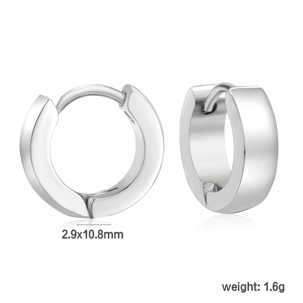 Steel color/gold Earrings without diamond inner ring 4*6