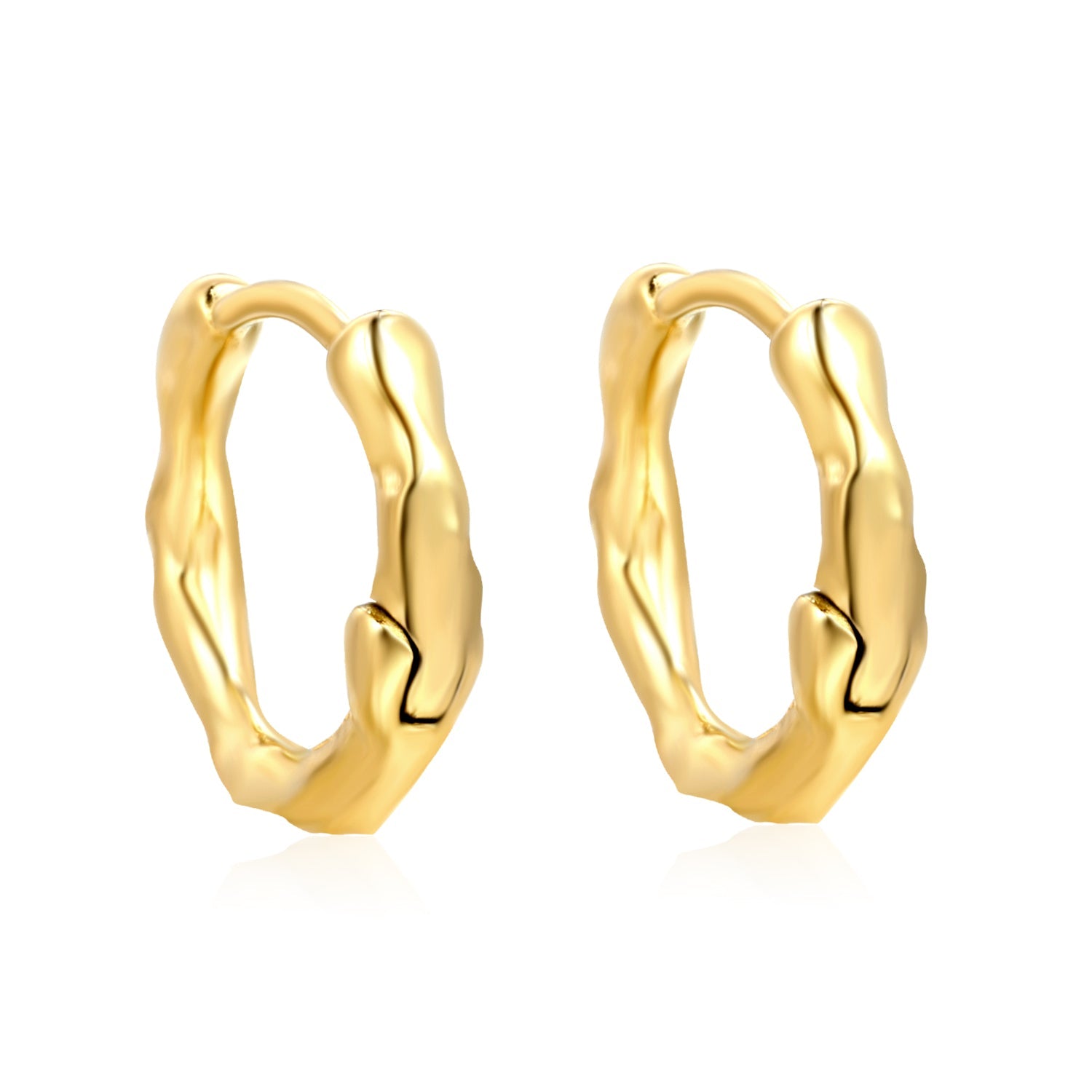 16.9*15mm round twig pattern earrings gold color asonjewelry