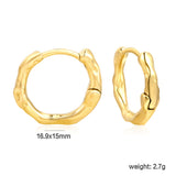 16.9*15mm round twig pattern earrings gold color