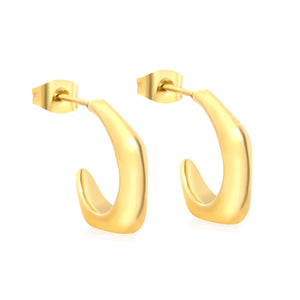 4.6*15.4mm open pentagon earrings gold color