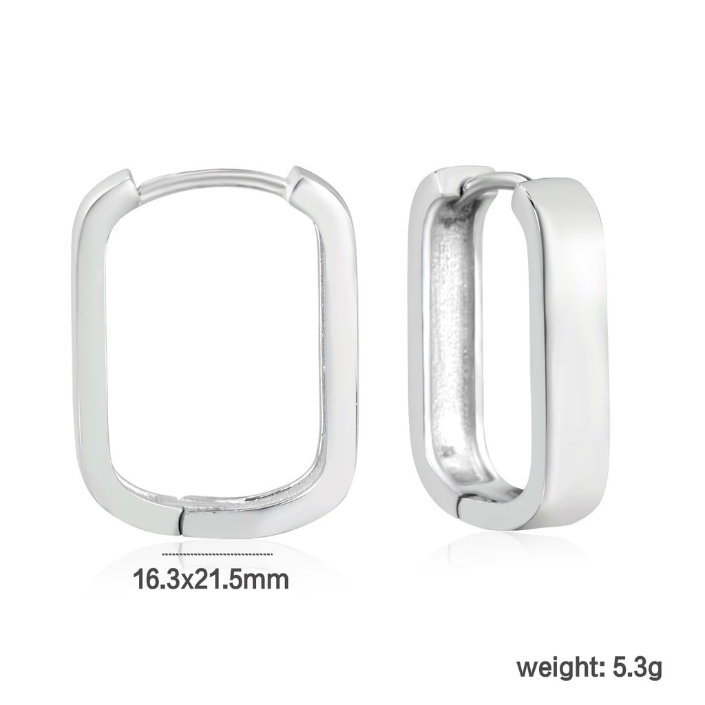 16.3*21.5mm rectangle earrings steel color