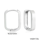 16.3*21.5mm rectangle earrings steel color