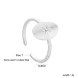 18K Gold Plated Stainless Steel Star Open Ring - Sparkling Diamond-Accented Minimalist Jewelry