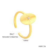 18K Gold Plated Stainless Steel Star Open Ring - Sparkling Diamond-Accented Minimalist Jewelry
