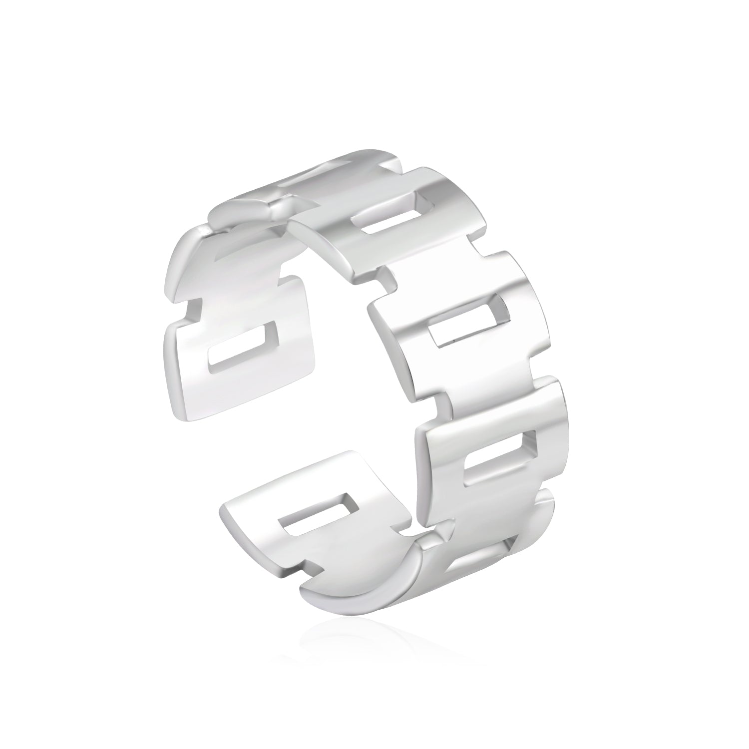 Stainless Steel Geometric Open Ring - Modern Minimalist Jewelry for Fashionable Accessory asonjewelry