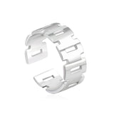 Stainless Steel Geometric Open Ring - Modern Minimalist Jewelry for Fashionable Accessory