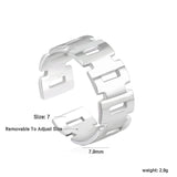 Stainless Steel Geometric Open Ring - Modern Minimalist Jewelry for Fashionable Accessory