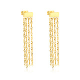 8.9*3.9mm rectangle + 4.5cm tassel earrings gold color