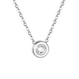 9.3mm round with white diamonds accessories 42+5cm end chain+4.6*7.4mm crescent tail plate necklace steel color