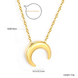 14.1*13.3mm moon accessory 50+5cm end chain+4.6*7.4mm crescent moon tail plate necklace gold color
