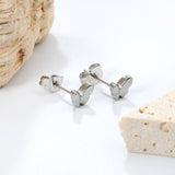 6.7*5.7mm Butterfly regular pin earrings steel color/golden color