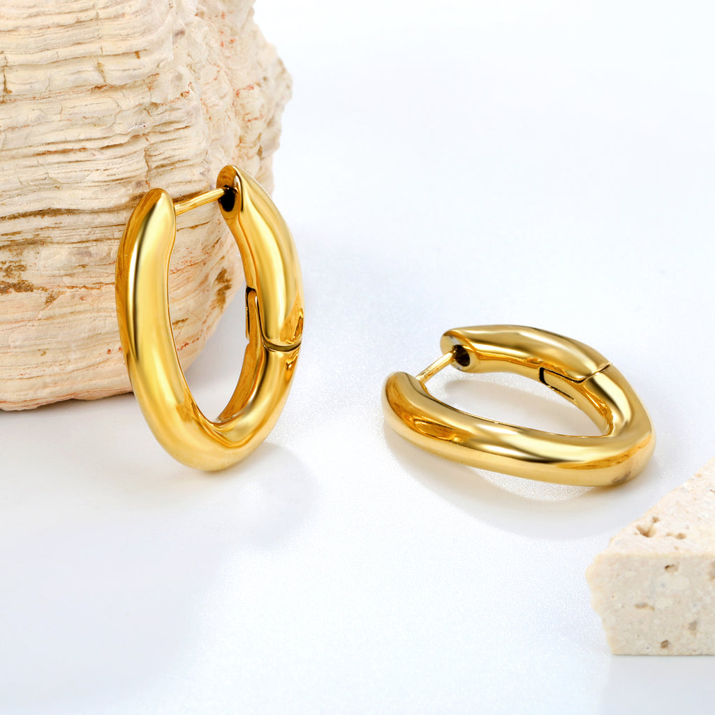 18.8*24.8mm irregular 0 shape earrings gold color