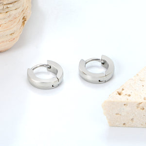 Steel color/gold Earrings without diamond inner ring 4*6