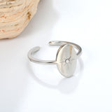 18K Gold Plated Stainless Steel Star Open Ring - Sparkling Diamond-Accented Minimalist Jewelry