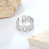 Stainless Steel Geometric Open Ring - Modern Minimalist Jewelry for Fashionable Accessory