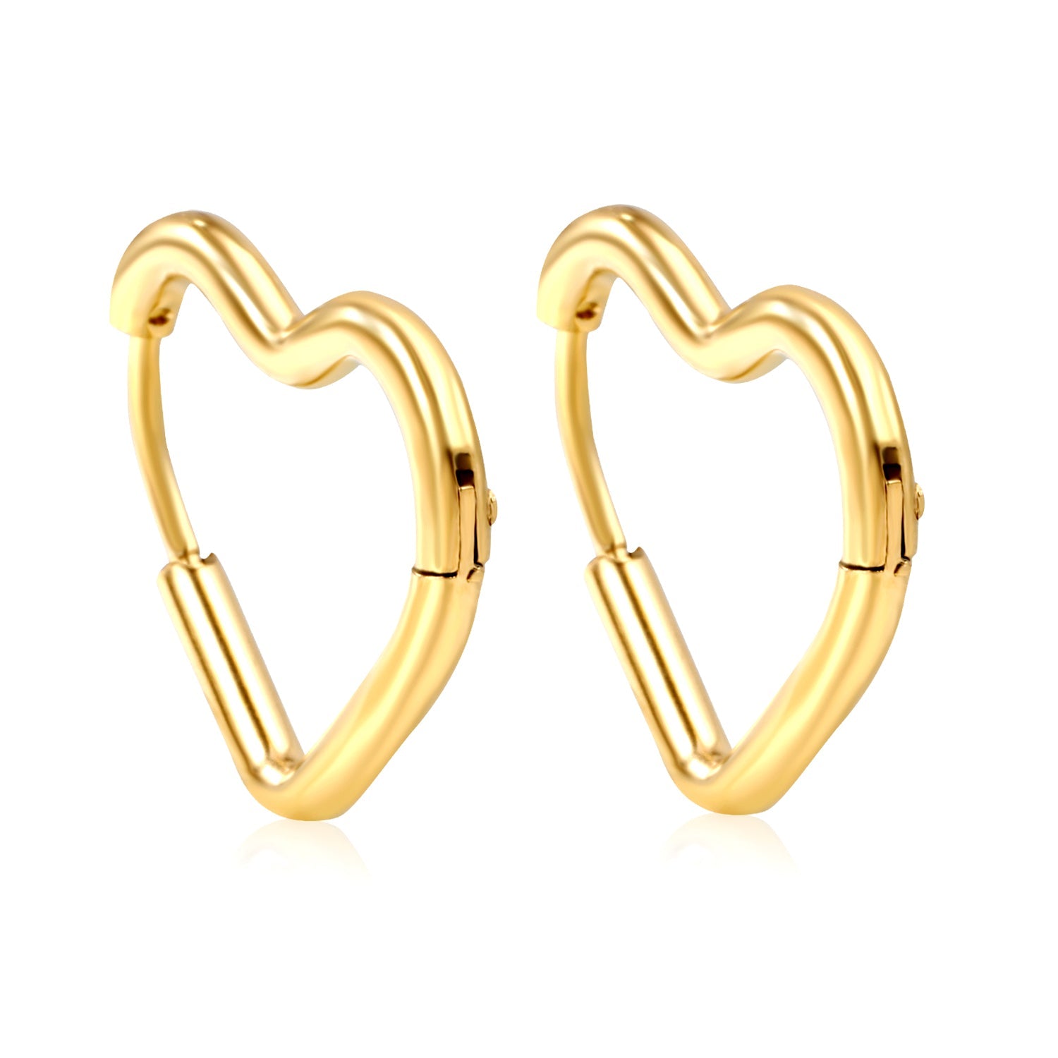 Heart-shaped loop ear wires 2*20*17.2mm steel color gold color asonjewelry