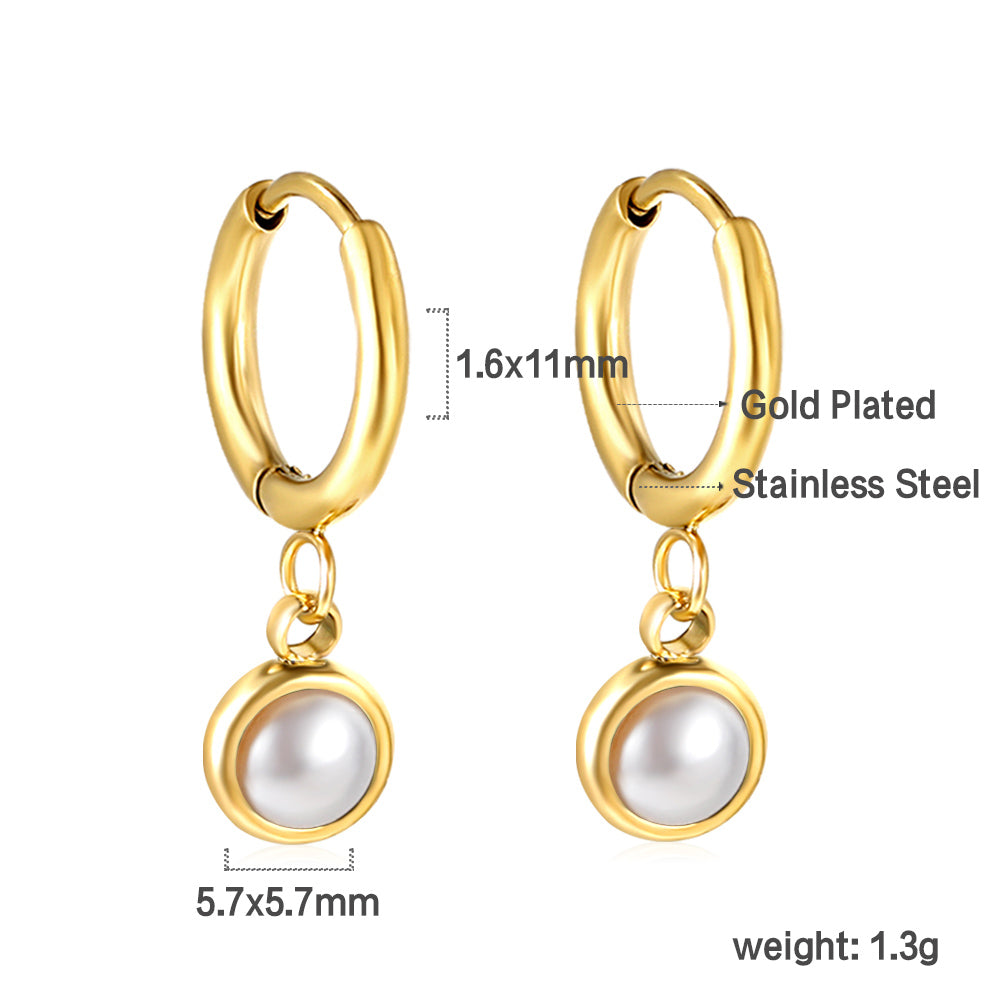 1.6x11mm circle and semi-circle stud earrings