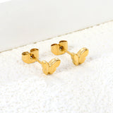 6.7*5.7mm Butterfly regular pin earrings steel color/golden color