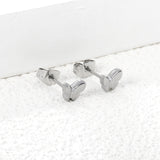 6.7*5.7mm Butterfly regular pin earrings steel color/golden color