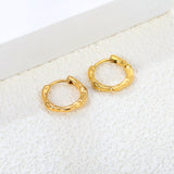 16.9*15mm round twig pattern earrings gold color