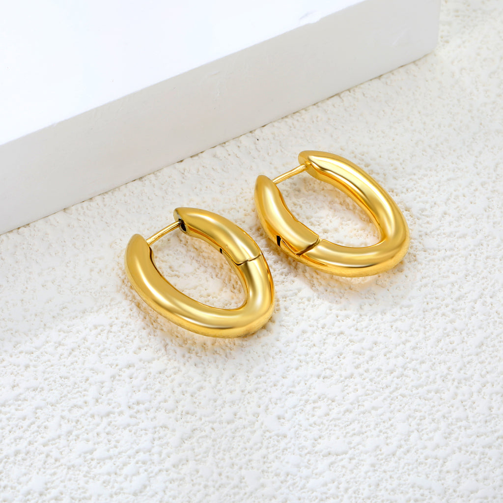 18.8*24.8mm irregular 0 shape earrings gold color