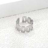 Stainless Steel Geometric Open Ring - Modern Minimalist Jewelry for Fashionable Accessory