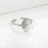 18K Gold Plated Stainless Steel Star Open Ring - Sparkling Diamond-Accented Minimalist Jewelry