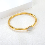11.1*15.4mm oval white cat's eye line 3.9+outside 57.9*outside 68.5mm hard bracelet gold color