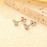 6.7*5.7mm Butterfly regular pin earrings steel color/golden color