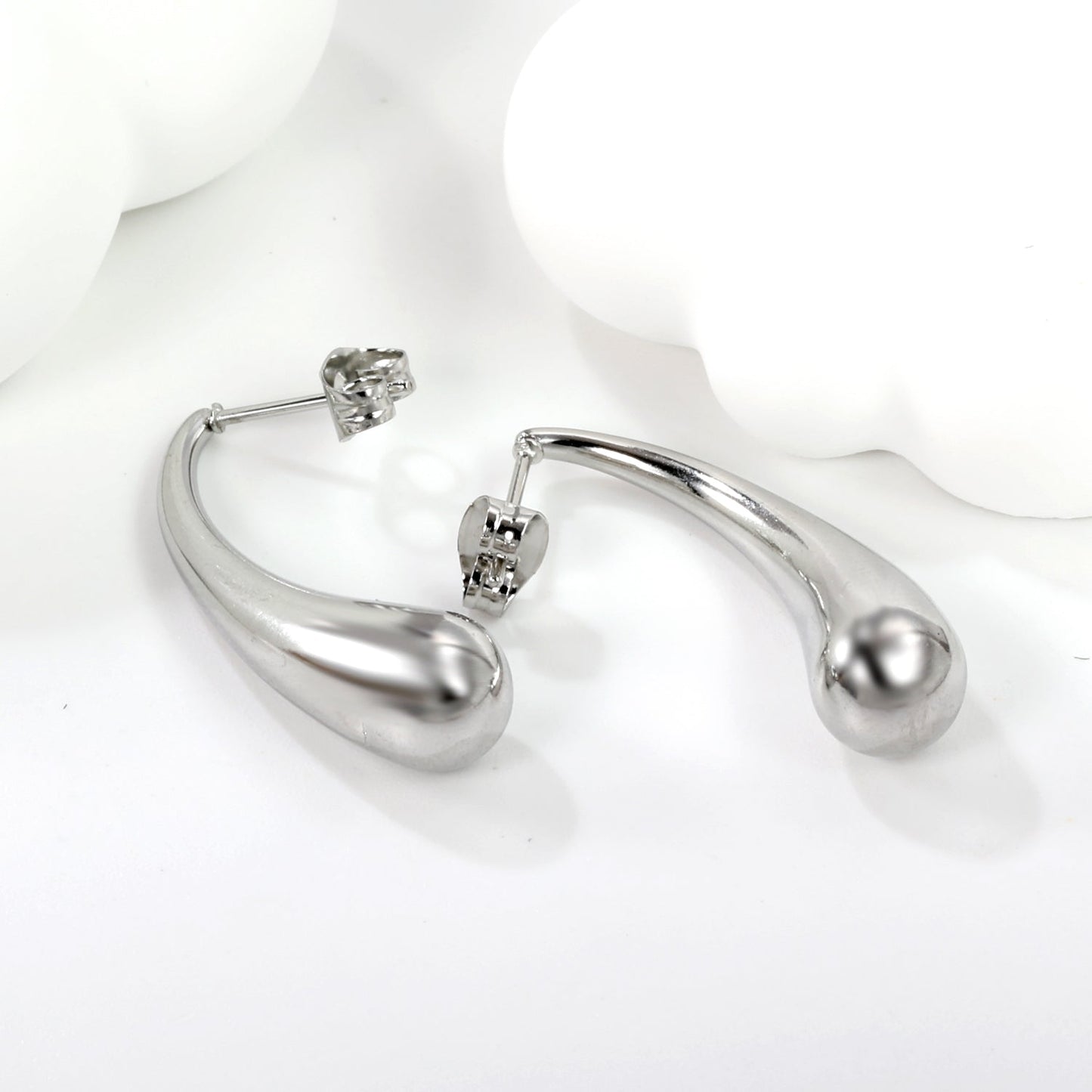 Long Teardrop Earrings 8*30mm Steel & Gold Color asonjewelry