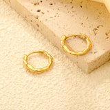 16.9*15mm round twig pattern earrings gold color