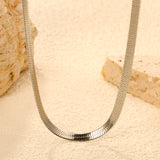 3.2mm width*42+5cm end chain+4.6*7.4mm crescent tail plate necklace steel color