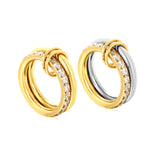 Height 6.5mm Double Ring with Diamonds Ring Gold/Two-Tone Gold