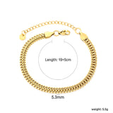 Double-Strand Chain Bracelet 19+5cm Gold