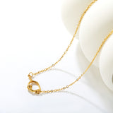 20*11.3mm Openwork Tennis Racket Accessory 0.4mm Cross Chain Round Tassel Pendant Necklace Gold