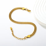 Double-Strand Chain Bracelet 19+5cm Gold