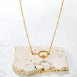 20*11.3mm Openwork Tennis Racket Accessory 0.4mm Cross Chain Round Tassel Pendant Necklace Gold