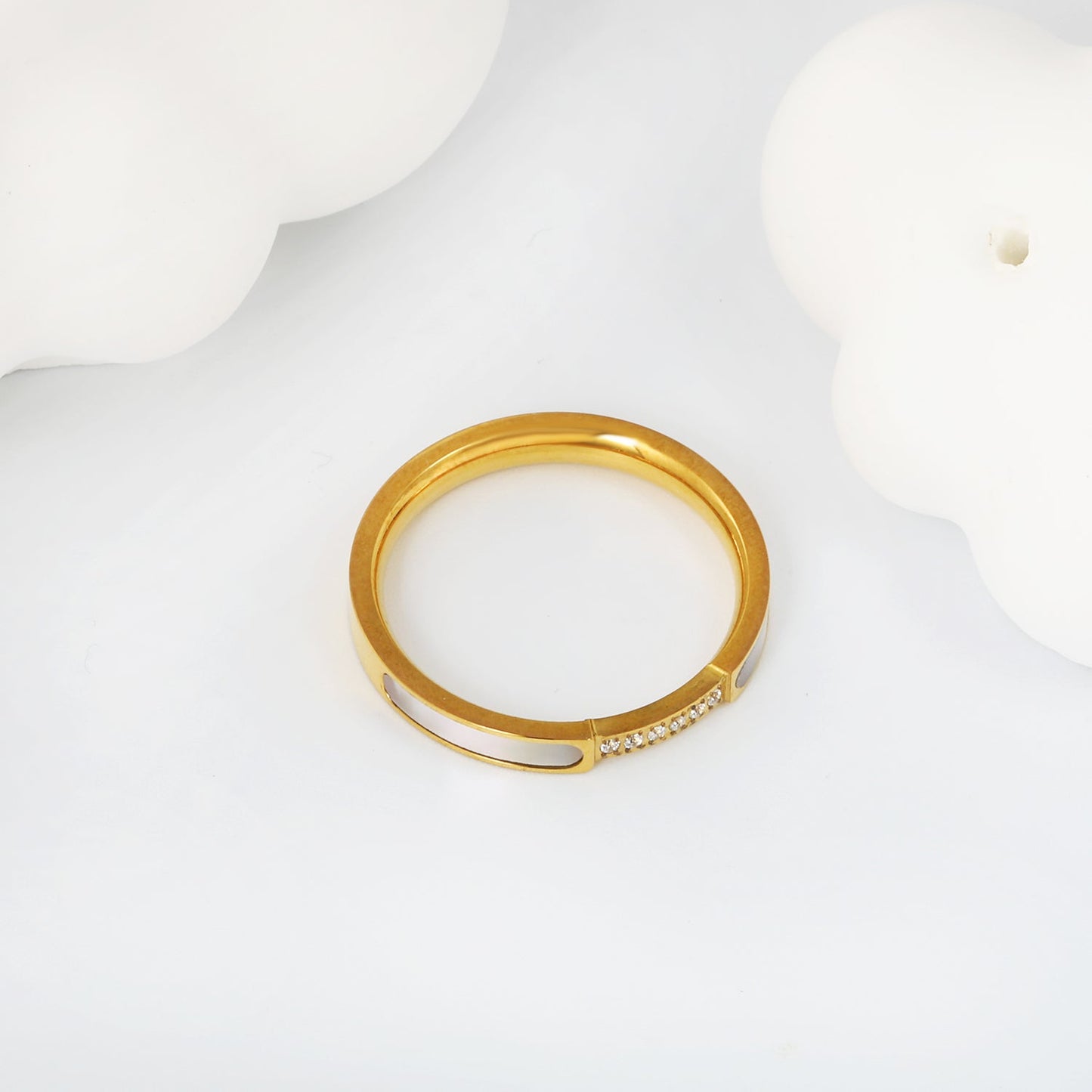 white zirconia+CNC white zirconia solitaire ring gold color asonjewelry