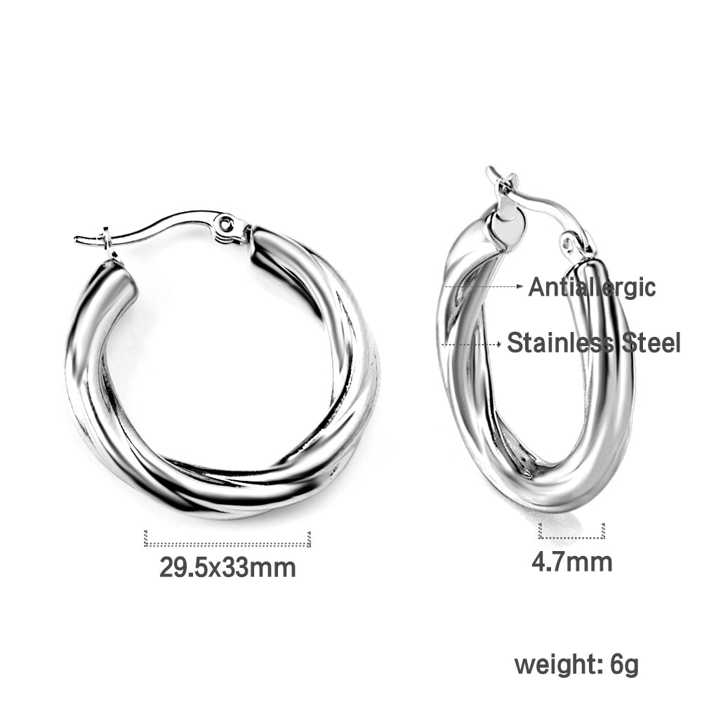 Round twist earrings 4.7*29.5mm asonjewelry