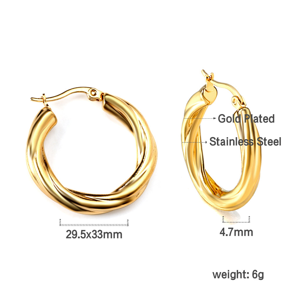 Round twist earrings 4.7*29.5mm asonjewelry