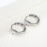 4.8*6.4-6.8mm teardrop shaped three claw white zirconium earrings 2.2-2.5*inner diameter 10-11mm steel color/golden color