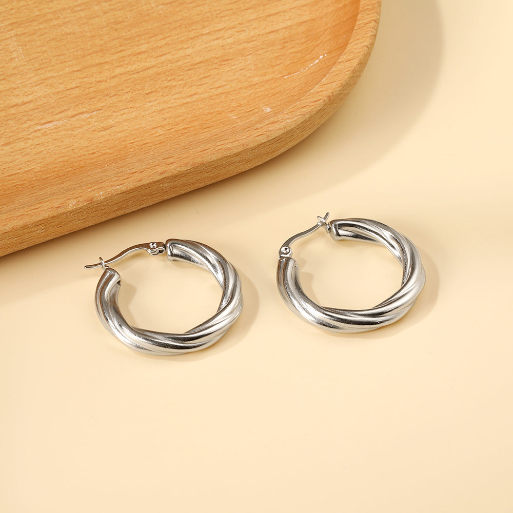 Round twist earrings 4.7*29.5mm asonjewelry