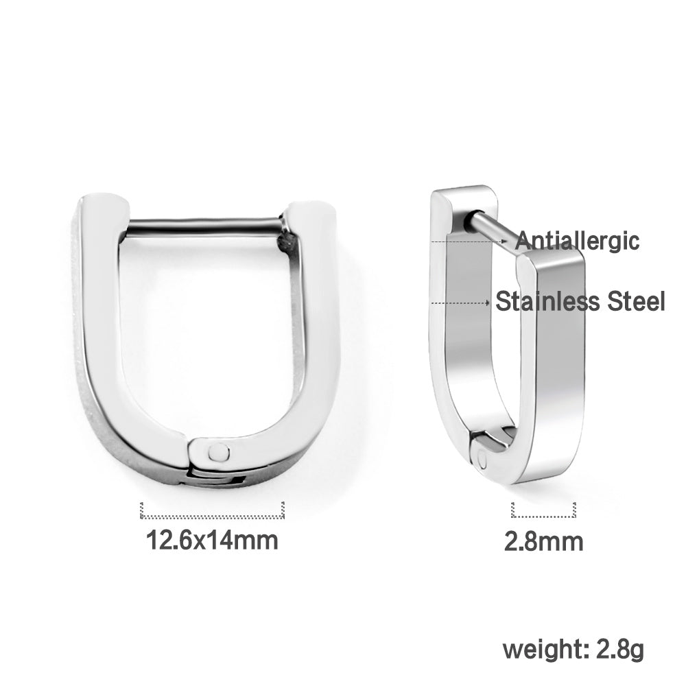 Boucle d'oreille en forme de U 2,8*12,6*14 mm