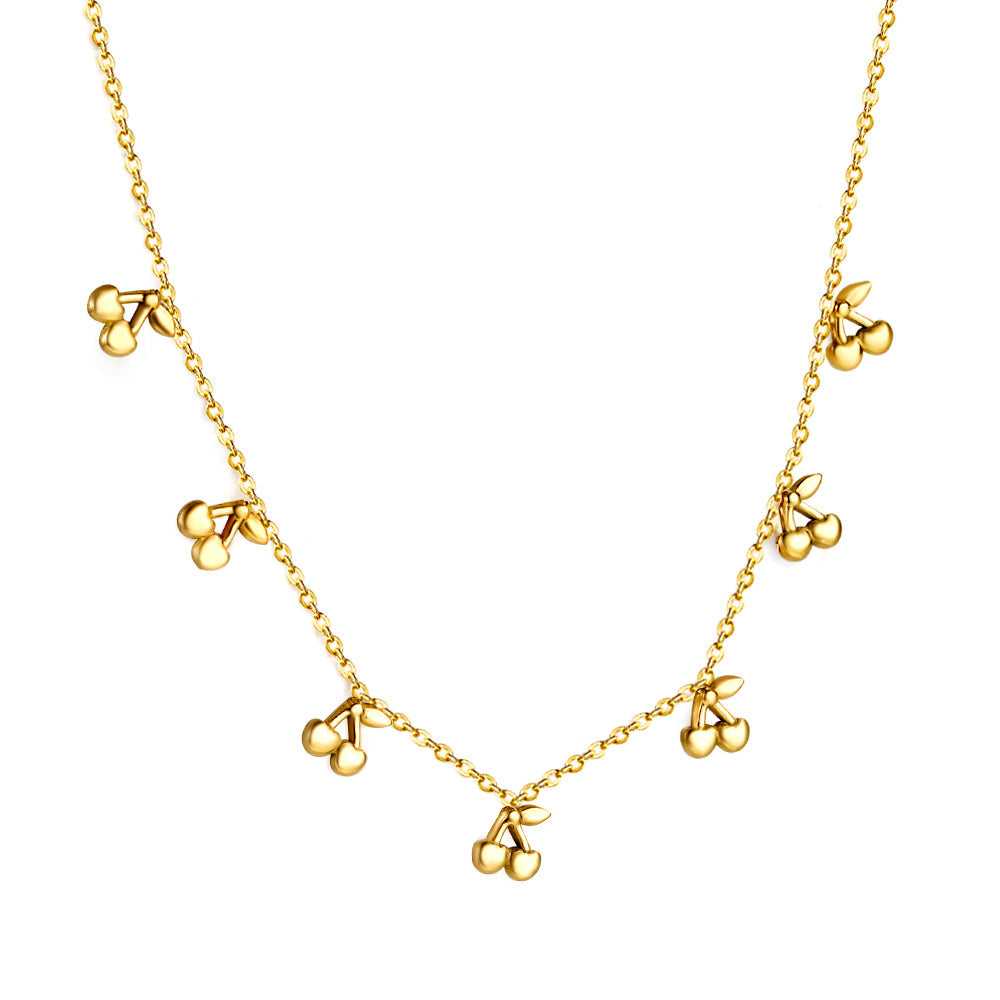 4 Different necklaces shell + cherry + crown + red dragonfly asonjewelry