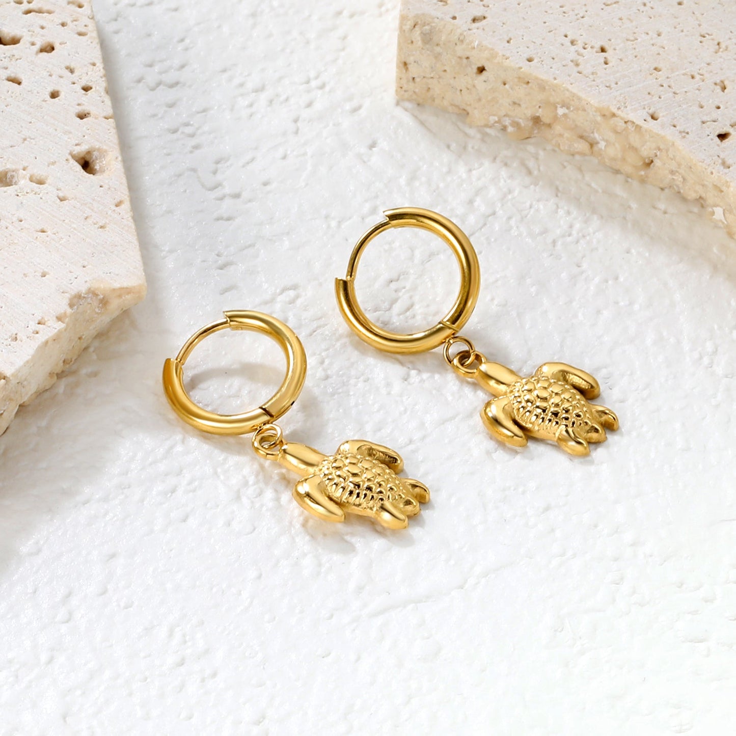 2.0*Inside 10mm earring+12*15mm sea turtle accessories earrings gold color asonjewelry