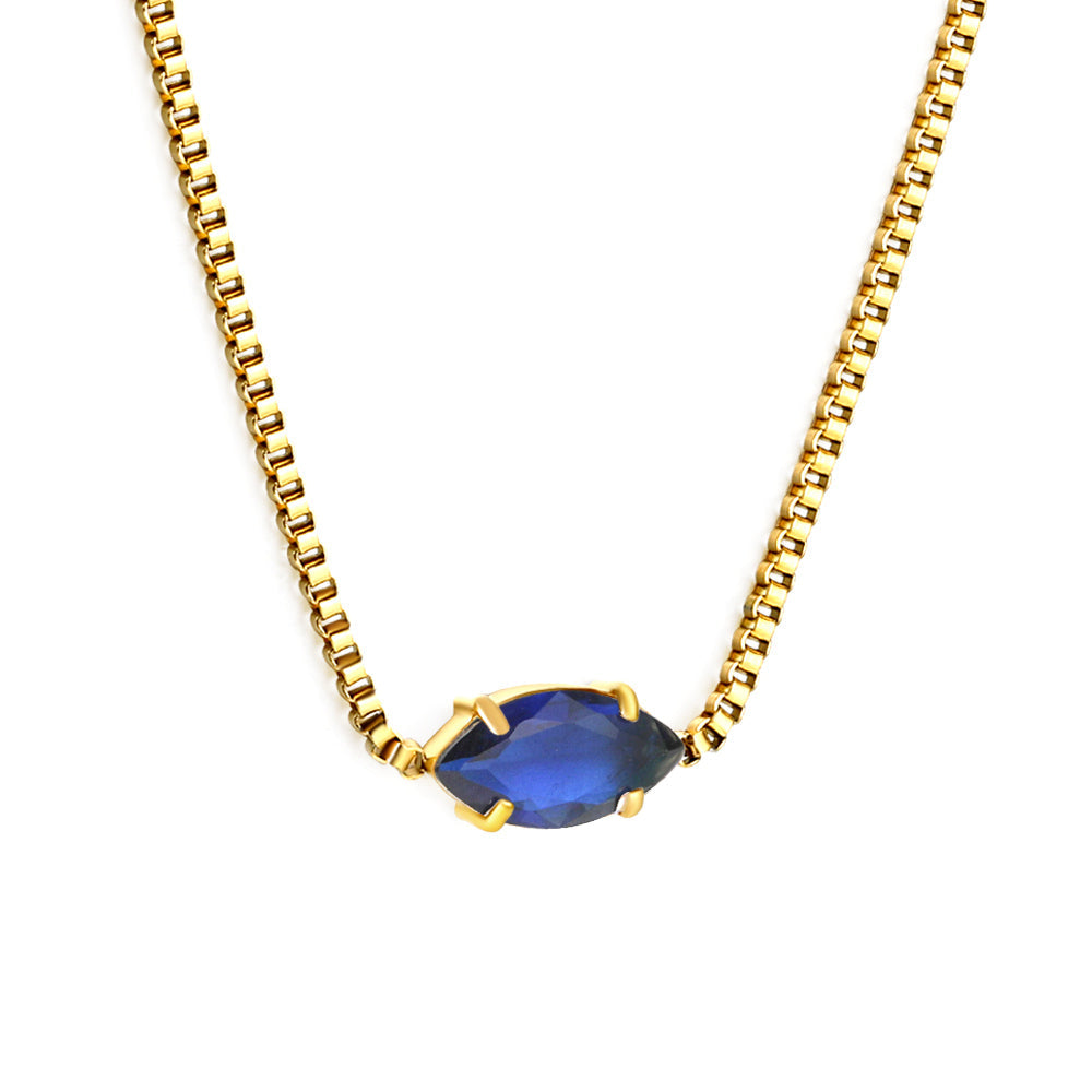 2024 New year 12 different colors diamond pendant necklace 42+5cm asonjewelry